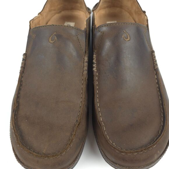 OLUKAI Moloa Leather Slip On Shoes Beachy Boho Coastal Hawaiian VSCO Casual 11.5 main image 6